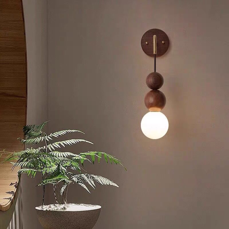 Used solid wood wall lamp japanese style room bedroom minimalist living room background wall light walnut bedside home pendant light