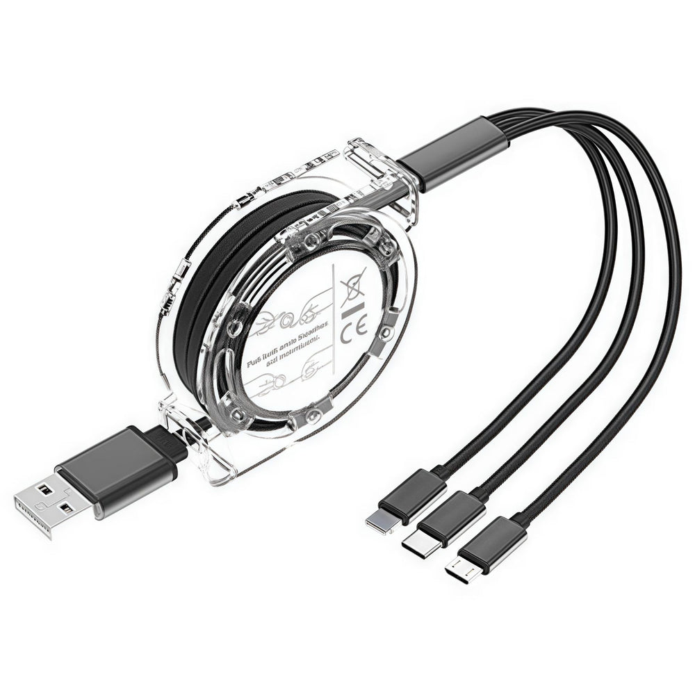 Logo telescopic data cable one to three-in-one car mobile phone gift charging cable suitable for apple android typec