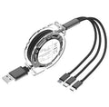 Logo telescopic data cable one to three-in-one car mobile phone gift charging cable suitable for apple android typec