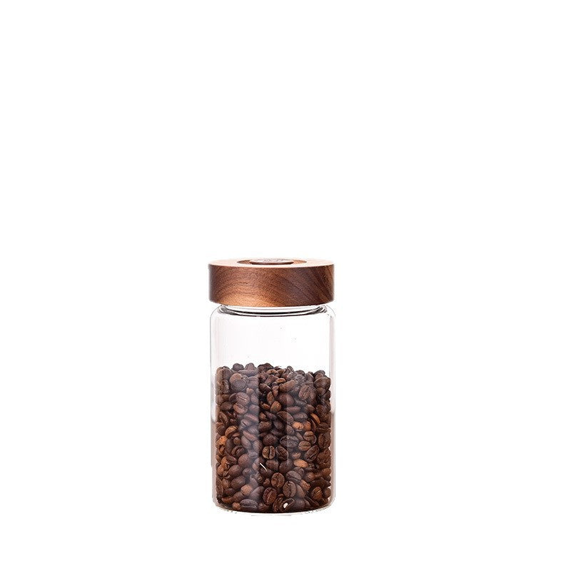 One-way valve glass sealed jar coffee bean storage jar vacuum storage jar tea storage jar food preservation jar