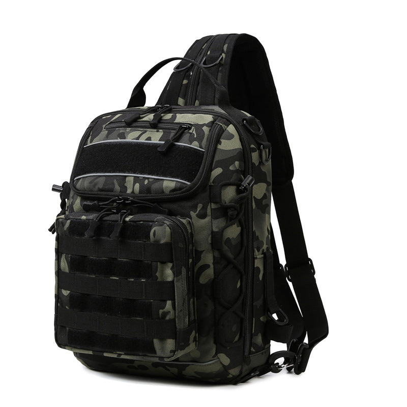 Outdoor Multifunctional Luya Bag Double Shoulder Crossbody Tactical Backpack Men's Hiking Hiking Bag Large Capacity
