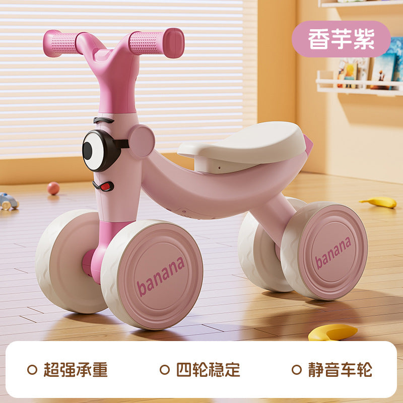 New children's balance car without pedals 1-3 year old baby scooter children's scooter four-wheel toddler yo-yo