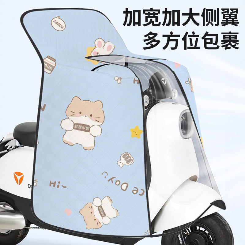 Motorcycle & electric scooter summer windshield cover - rainproof, sun protection, windproof, waterproof, motorcycle & electric scooter hood style