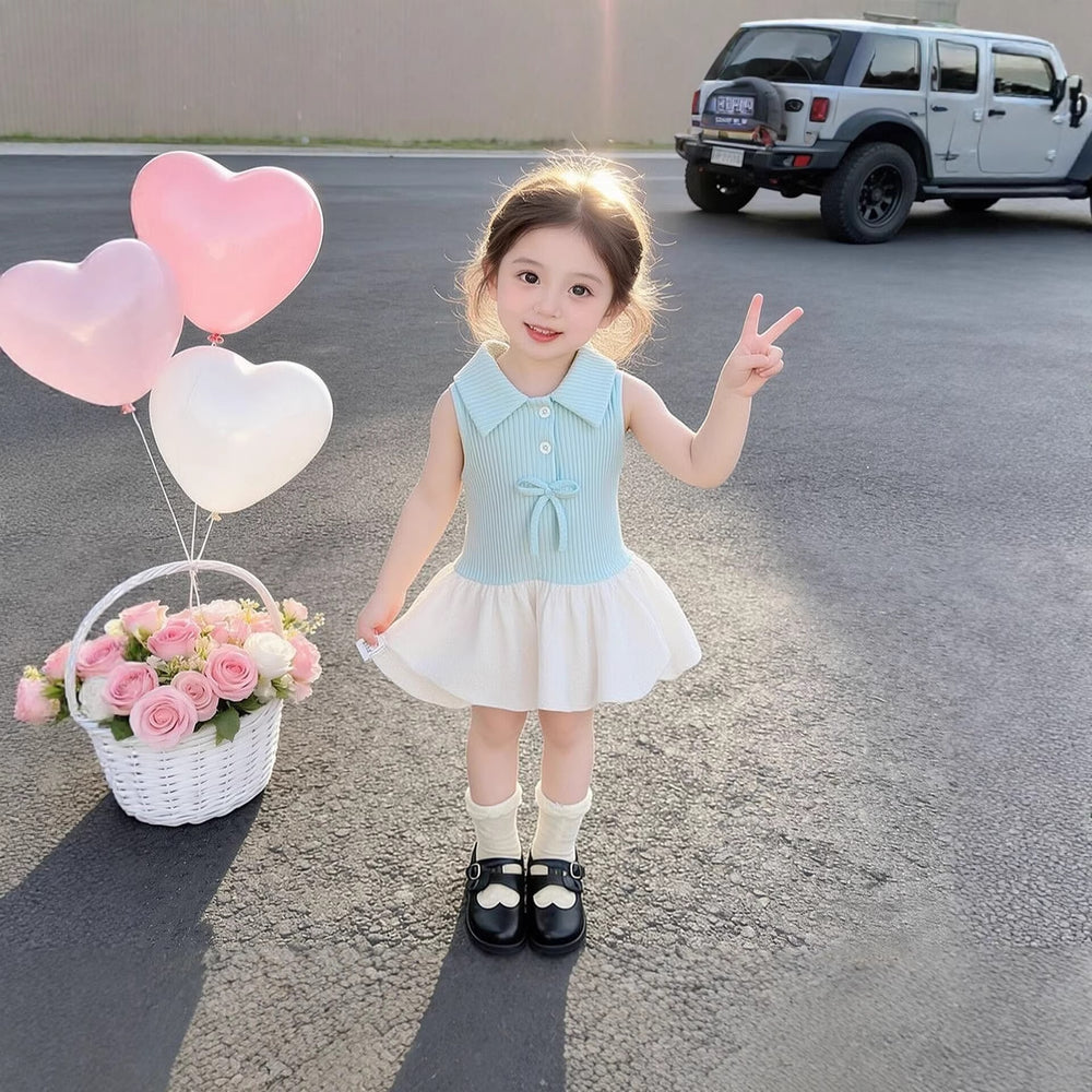 Girls' and toddler's summer tutu dress - new cute children's dress with vest - sweet baby floral princess style