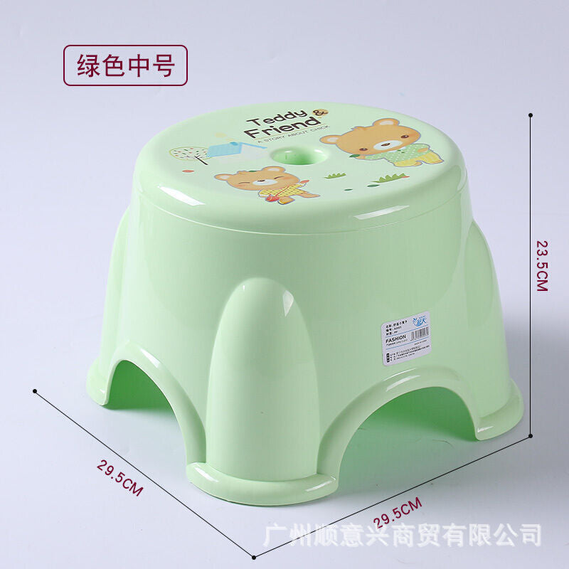 Children's plastic small stool Kindergarten bench Round low stool Coffee table stool Household non-slip bath low stool Small chair