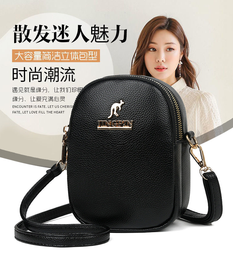 Women's phone bag 2024 new arrival: premium multi-layer soft leather fashionable versatile shoulder bag & crossbody bag