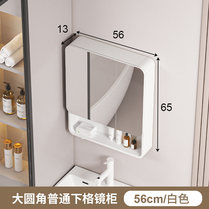 Honeycomb aluminum arc bathroom mirror cabinet lighting locker toilet wall-mounted mirror with vanity mirror smart mirror case