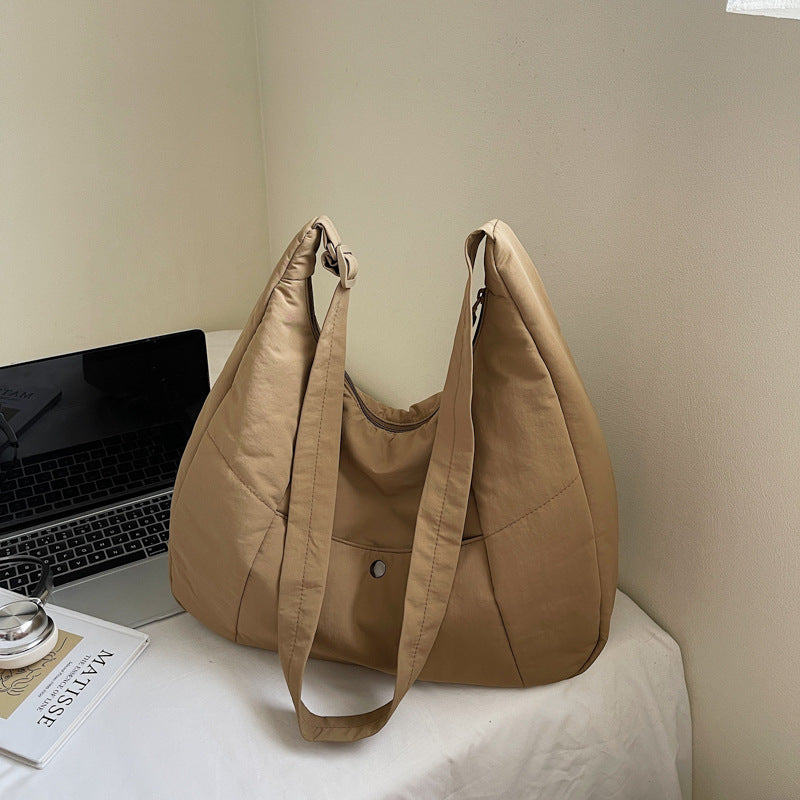 Cross-border handbag women's canvas simple shoulder bag large-capacity tote bag casual women's bag new messenger Oxford bag