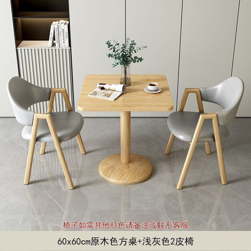 Minimalist modern negotiation table and chair set - perfect for bubble tea shops, coffee shops, dining tables, balcony round tables, casual small spaces, and reception areas