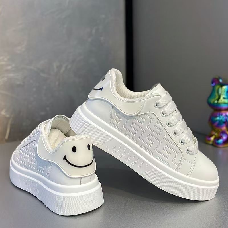 Men's fashion sneakers: 2025 spring new arrivals - trendy, versatile, chunky sole white shoes for students, athletic & casual wear