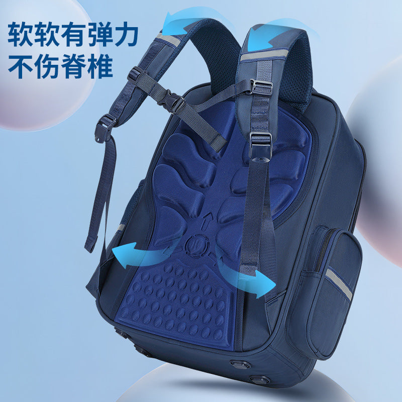 Little yellow duck new arrival genuine school bag fashion burden reduction waist protector primary school kids backpack ultra-light student spine protector