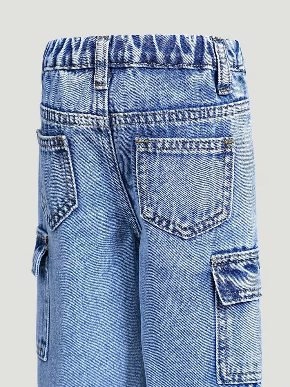 girls' spring/autumn denim pants: new styles for toddlers and young children, loose-fit casual straight-leg trousers, stylish and versatile wide-leg pants for kids