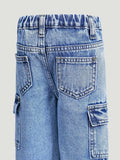 girls' spring/autumn denim pants: new styles for toddlers and young children, loose-fit casual straight-leg trousers, stylish and versatile wide-leg pants for kids