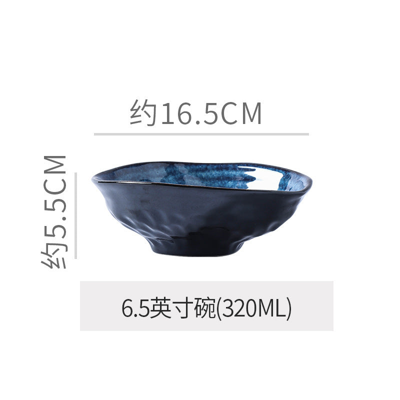 Japanese retrostylish bowls and plates hotel tableware combination kiln ceramic western dinner plate sushi plate steak plate suit