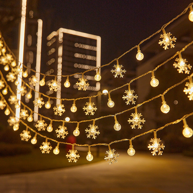 Outdoor camping led round ball light string room atmosphere bubble ball light string outdoor battery box decorative star light