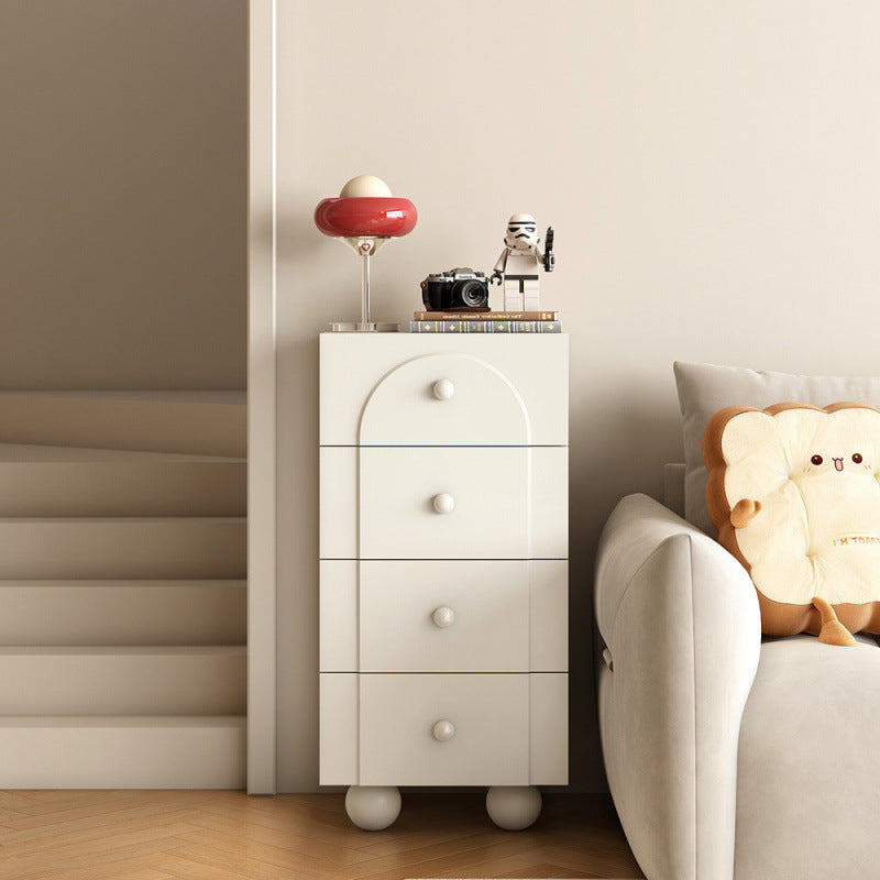 Solid wood bedroom nightstand with multiple drawers, storage cabinet, living room side table, small apartment rental unit organizer