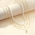 Amazon summer new arrival bestseller copper multi-layer pearl pendant necklace women's necklace daily versatile birthday gift