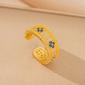 popular zircon-inlaid four-leaf clover necklace, accessible luxury, niche women's summer fashion, non-fading clavicle chain earrings jewelry