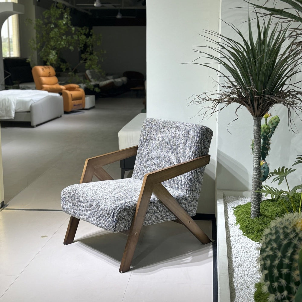 Solid wood sofa chair living room medieval style single chair for home balcony richard casual back chair