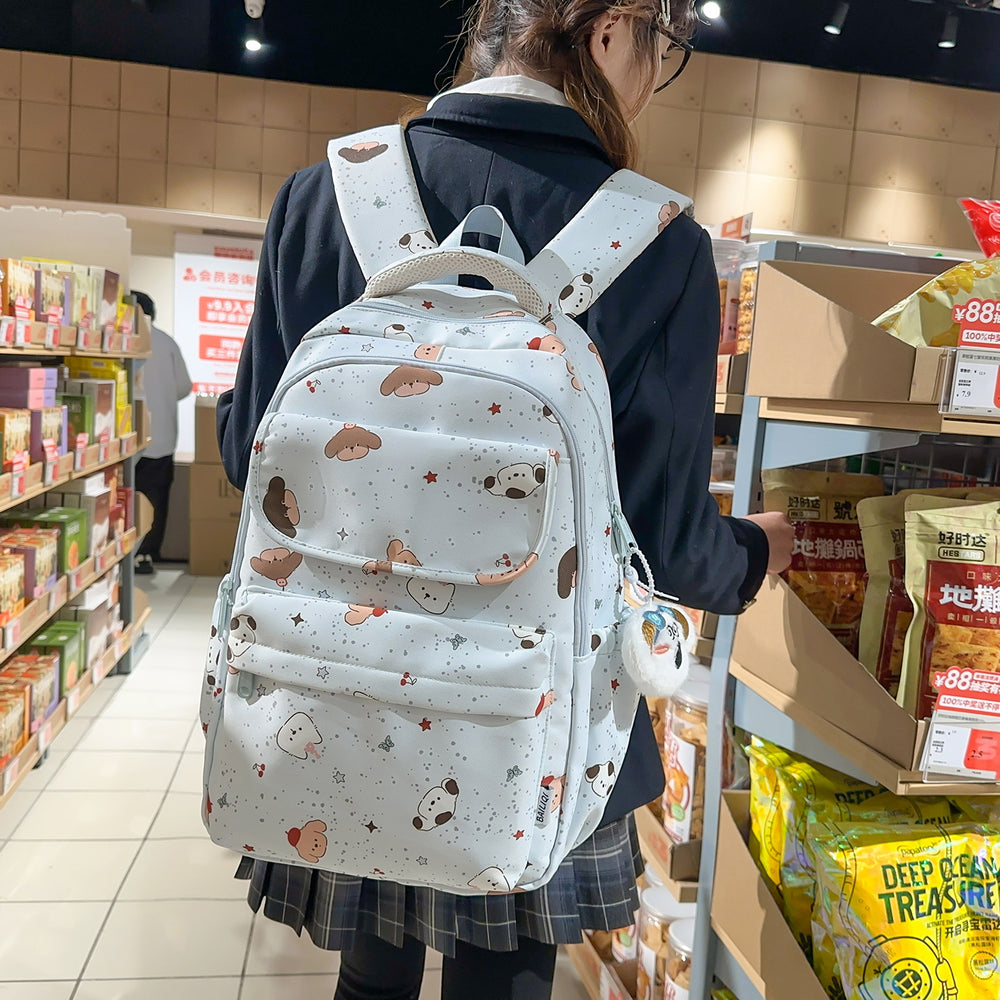 New arrival cartoon nicheeasiest for match school bag korean style girl bag style printing graffiti student women's backpack waterproof backpack
