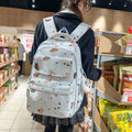 New arrival cartoon nicheeasiest for match school bag korean style girl bag style printing graffiti student women's backpack waterproof backpack