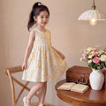 New girls' summer floral cotton silk dress - baby girl casual sweet style princess dress - stylish and trendy children's clothing