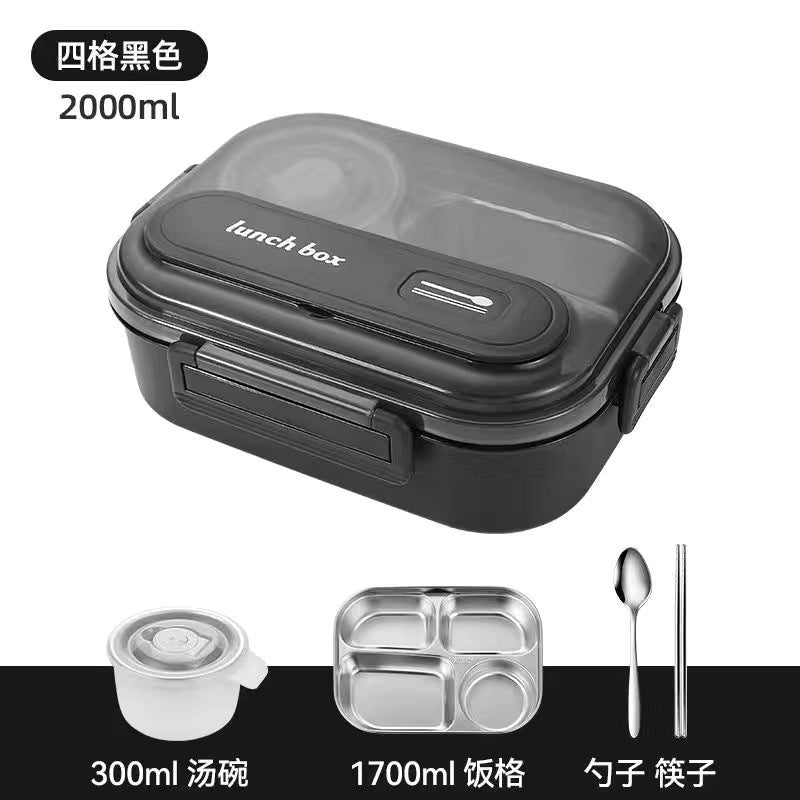 Food-grade extra large lunch box for work, microwaveable 316 stainless steel lunch box, student thermal insulation sealed box
