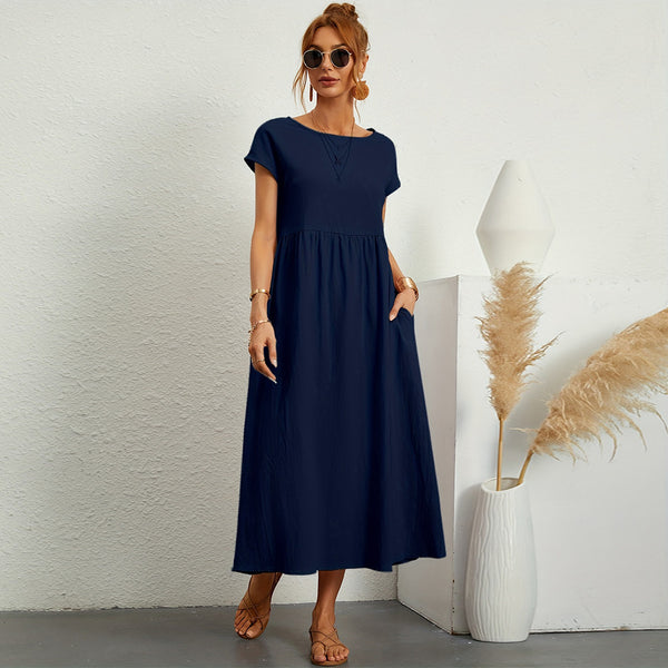 ins new 2024 European and American  women's clothing temu fashionable and elegant home travel long casual dress