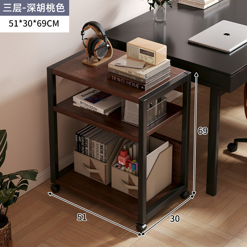 Removable printer rack office station trolley multi-layer storage rack document sorting host bracket