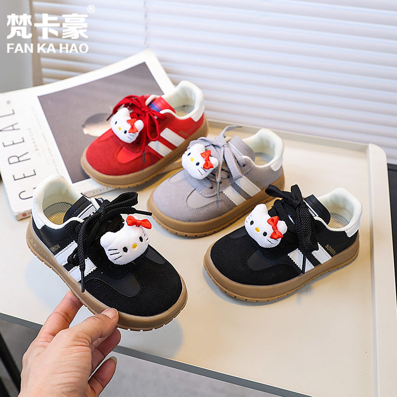 Fankahao spring festival new shoes  spring & fall new arrivalk-stylegirlkitty cat casual sneakers kids german training shoes