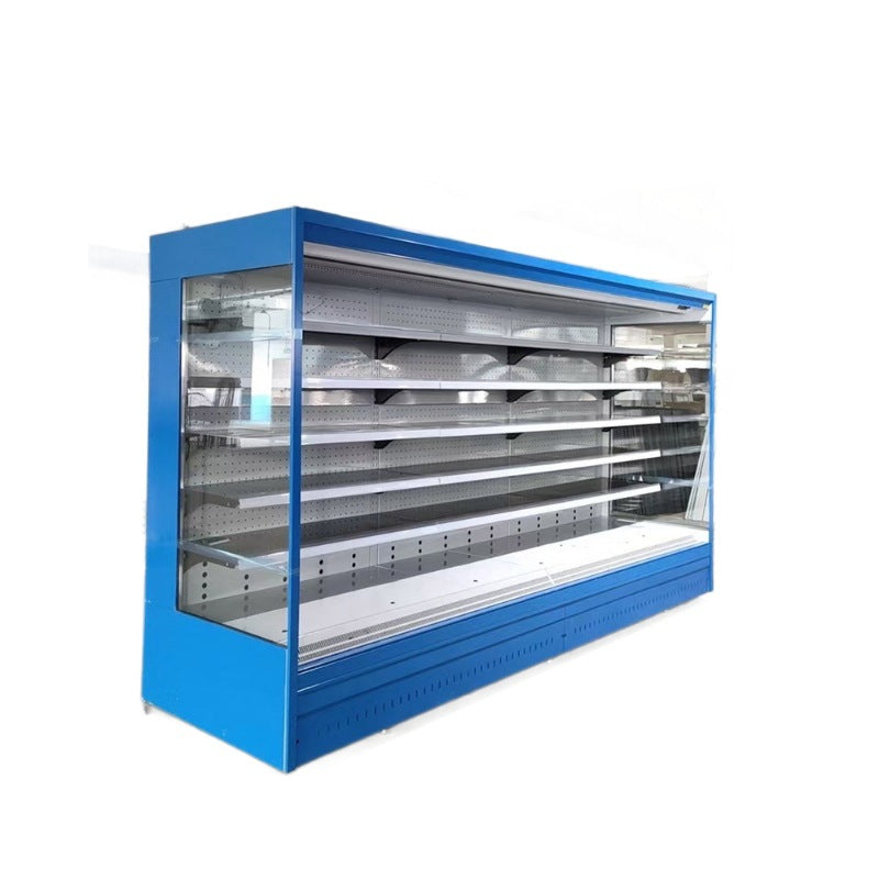 Non-standard customized large supermarket corner air curtain cabinet air-cooled fresh-keeping refrigerator fresh frozen refrigerator commercial