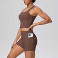 Cloud-feel quick-dry outdoor casual yoga set - high-waisted, butt-lifting, pocketed, sports bra and leggings two-piece running & fitness outfit