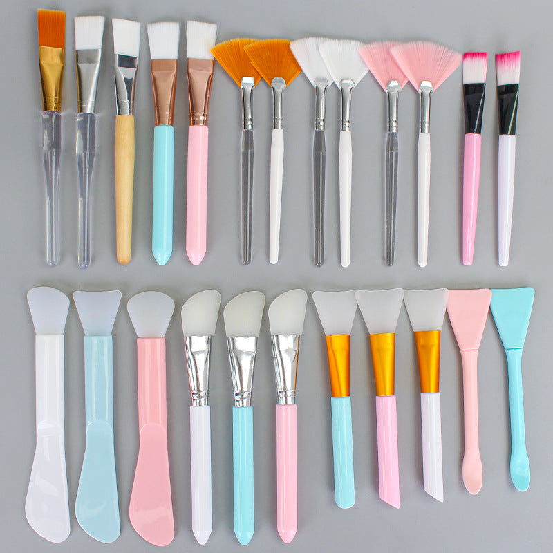 Beauty silicone brush facial mask brush makeup brush soft bristle head brush mud mask beauty tool fan-shaped fruit acid brush