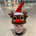 Christmas atmosphere hat - adult & kids cartoon style - santa & snowman - swaying, singing, musical, and light-up