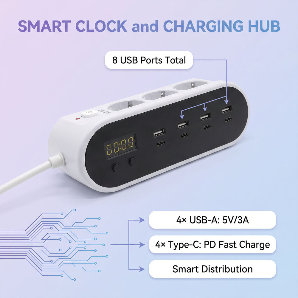 European standard overload protection socket russian switch corded corner power strip multifunctional power board usb charging desktop