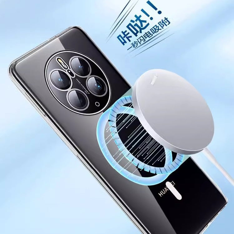 Suitable for huawei pura80pro electroplated cd pattern magnetic phone case mate70pro all-inclusive soft protective case p80