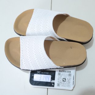 new knitted fabric one-line round toe slippers for women to wear outside cork thick-soled beach sandals  supply