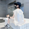 Boys' summer outfit set: boys' tank top and shorts set, casual sleeveless sports two-piece set for older boys and children