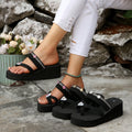 plus size toe slippers for women 2025 summer new arrival high-heeled slippers for women summeroutwear slip-on rhinestone sandals