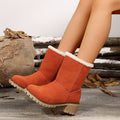 plus size knee socks cotton boots for women  fall and winterfleece-linedthickened thick heel snow boots for women in stock snow non-slip