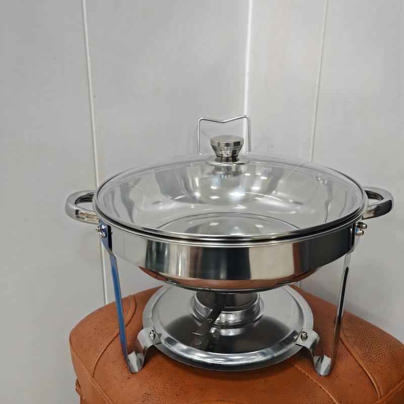 Stainless steel round alcohol stove hanging stove heat preservation heating container buffet stove cross-border supply chafing dish