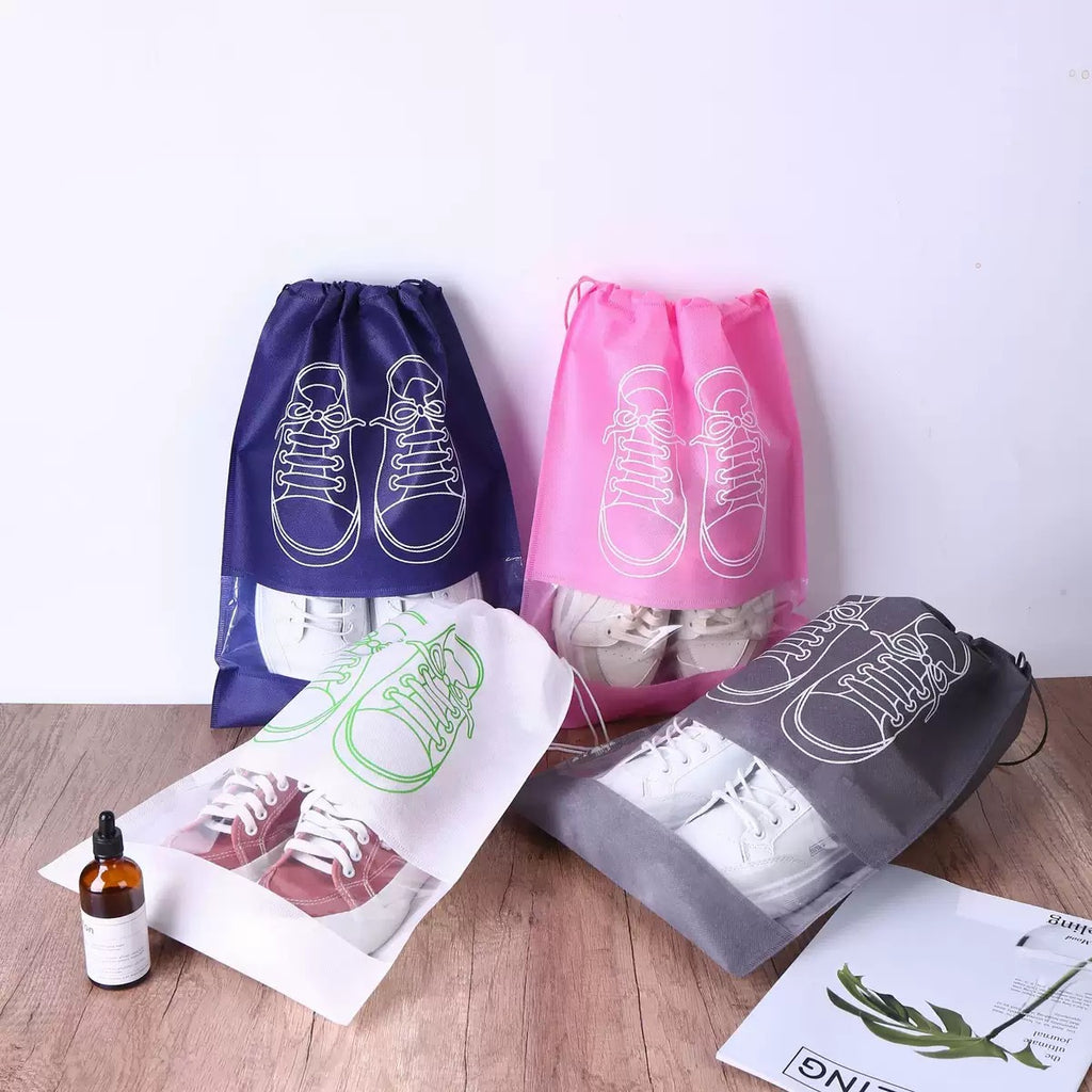 Portable storage, dustproof and moisture-proof thickened shoe bag, shoe storage bag, drawstring bundle bag finishing, travel storage shoe cover.