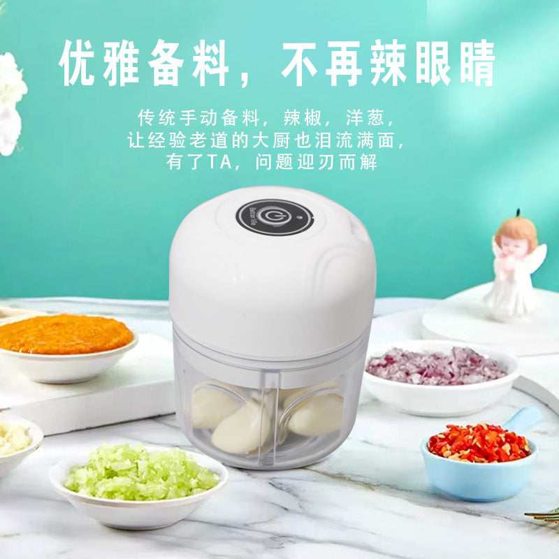 Electric food processor - compact, automatic mixer, multi-functional mini meat grinder & garlic chopper for home use