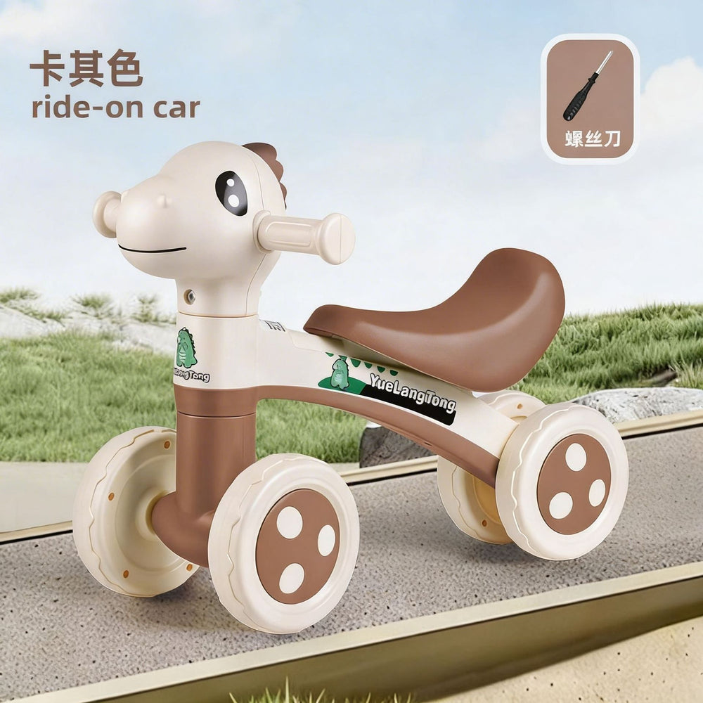 Kids' balance bike four-wheel scooter - perfect first birthday gift! balance bike for children ages 4-6, four-wheel scooter, baby scooter