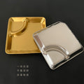 Creative stainless steel snack plate - gold divided fries tray - dumpling plate - commercial grade for bars, ktvs, and restaurants