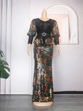 African plus size women's clothing  new european and american foreign trade  hot selling dress christmas party evening gown