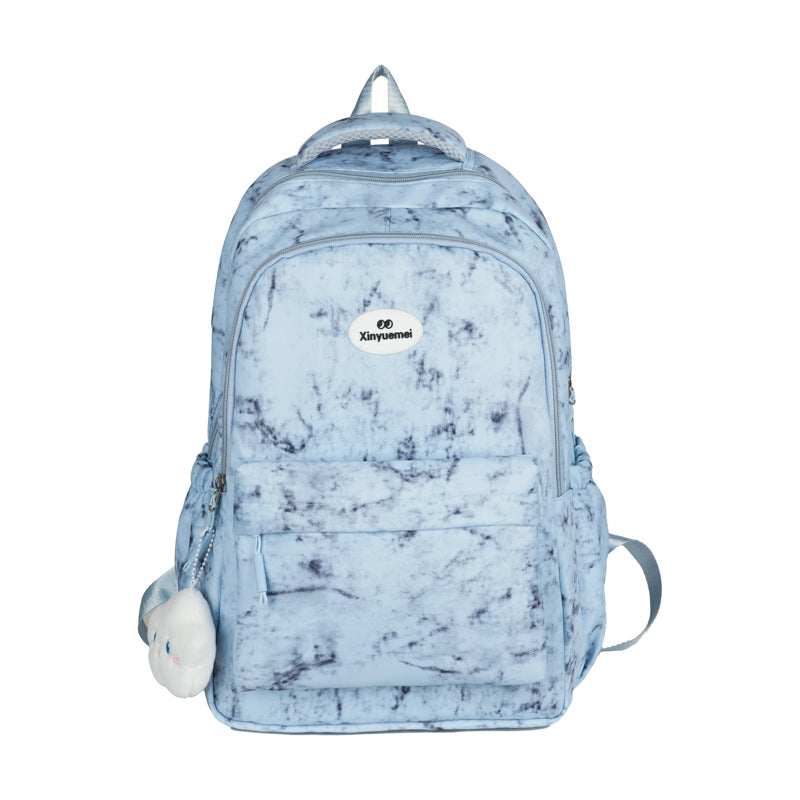 New fashionable and simple tie-dye junior high school high school student schoolbag girls large capacity backpack lightweight versatile travel bag