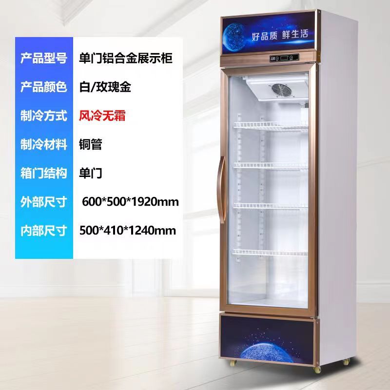 Beverage refrigerator display cabinet vertical fresh-keeping cabinet commercial large-capacity freezer single and double door commercial fresh-keeping