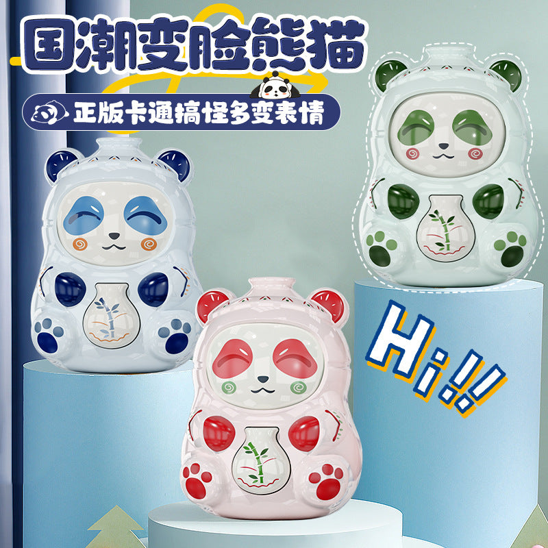 Face-changing panda chinese style blue and white porcelain doll hand pendant keychain gift toy national trend trendy cartoon