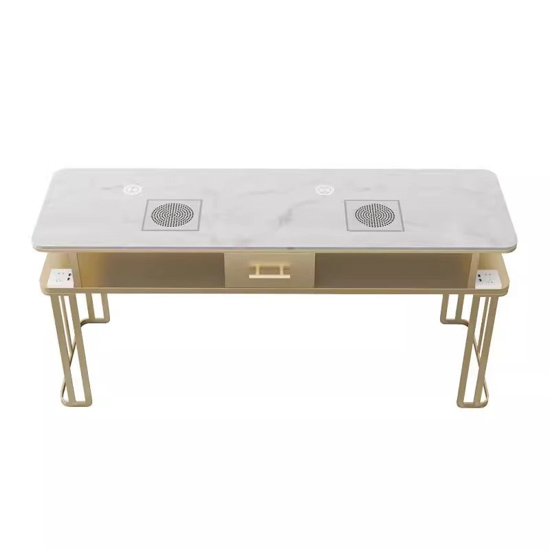 Widened 45cm marble nail table and chair set - special offer! economical single/double, light luxury, multi-functional, odorless, carbon steel with baked enamel finish